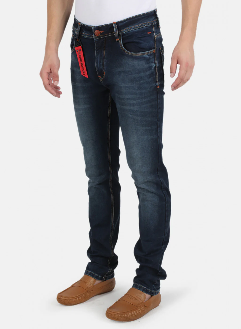 Men Blue Narrow Fit Denim - Image 2