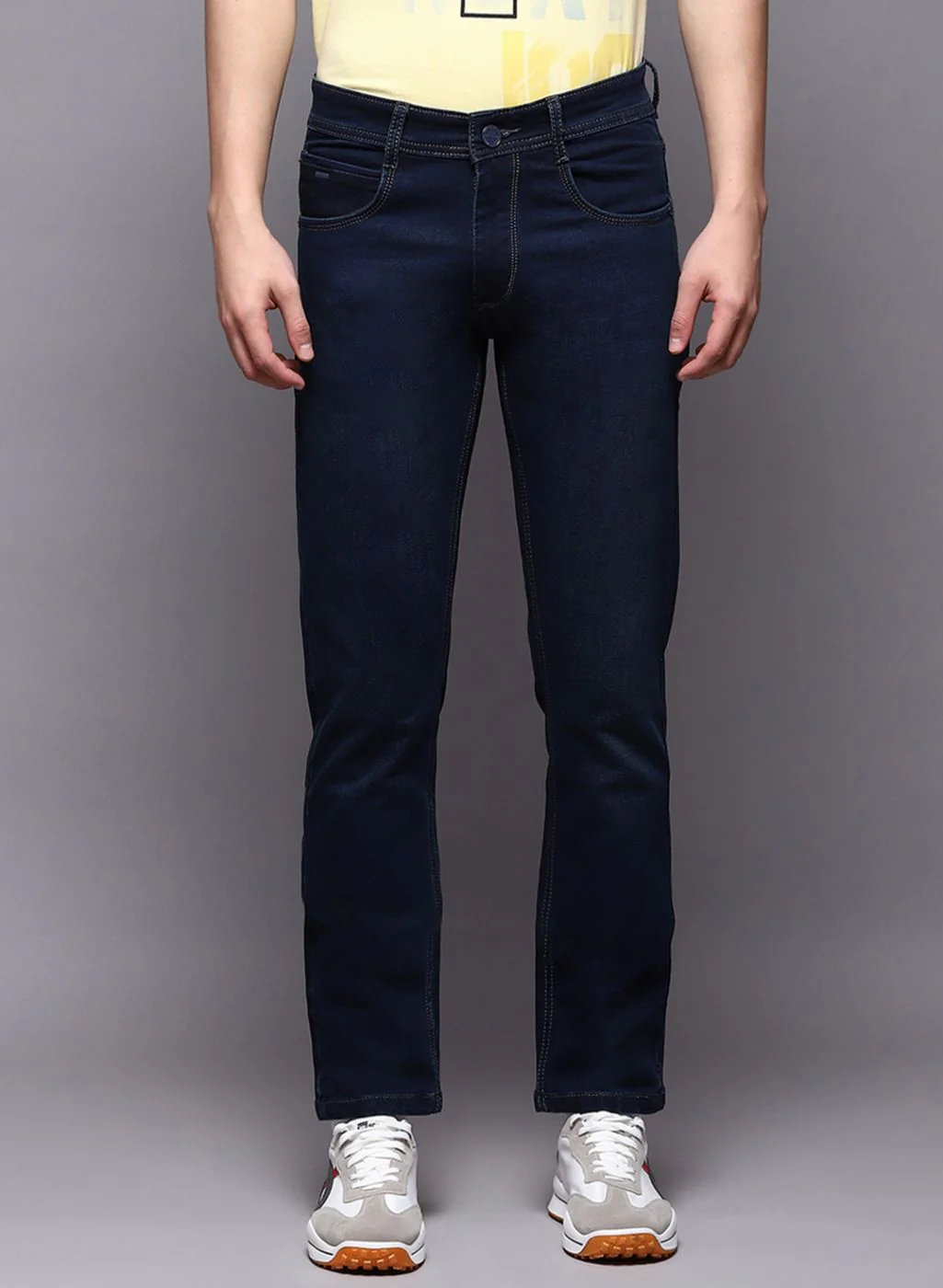 Men Blue NArrow Fit Denim - Image 2