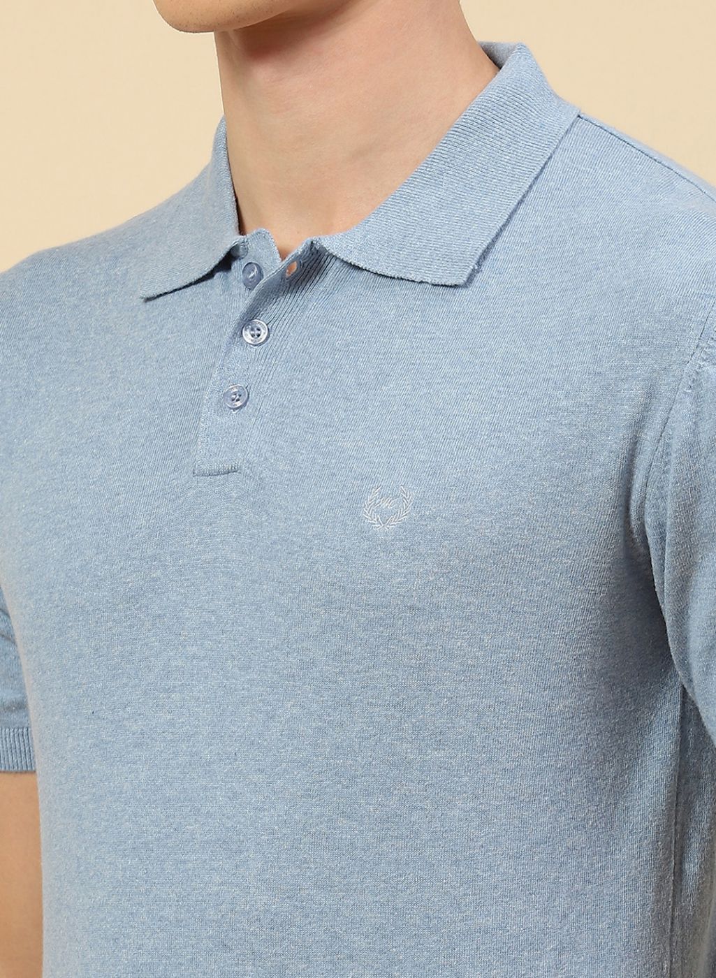 Men Blue Plain T-Shirt - Image 6