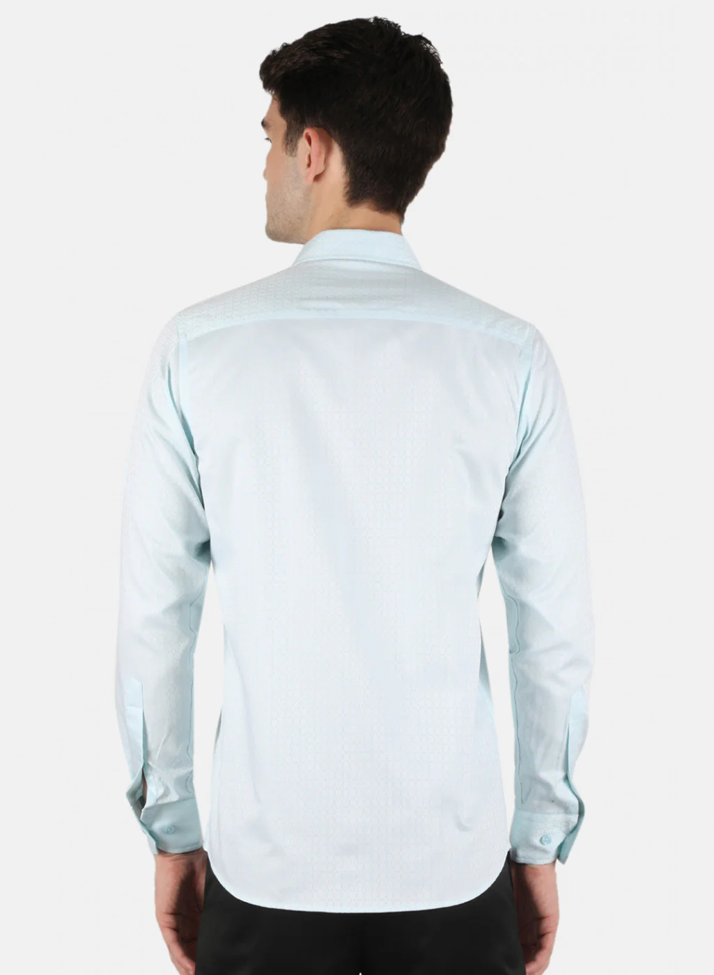 Men Blue Printed Shirt - Image 3