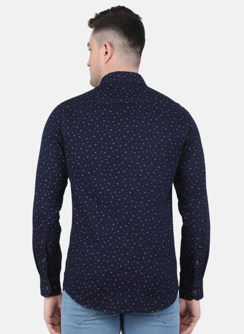 Men Blue Printed Shirt - Image 3