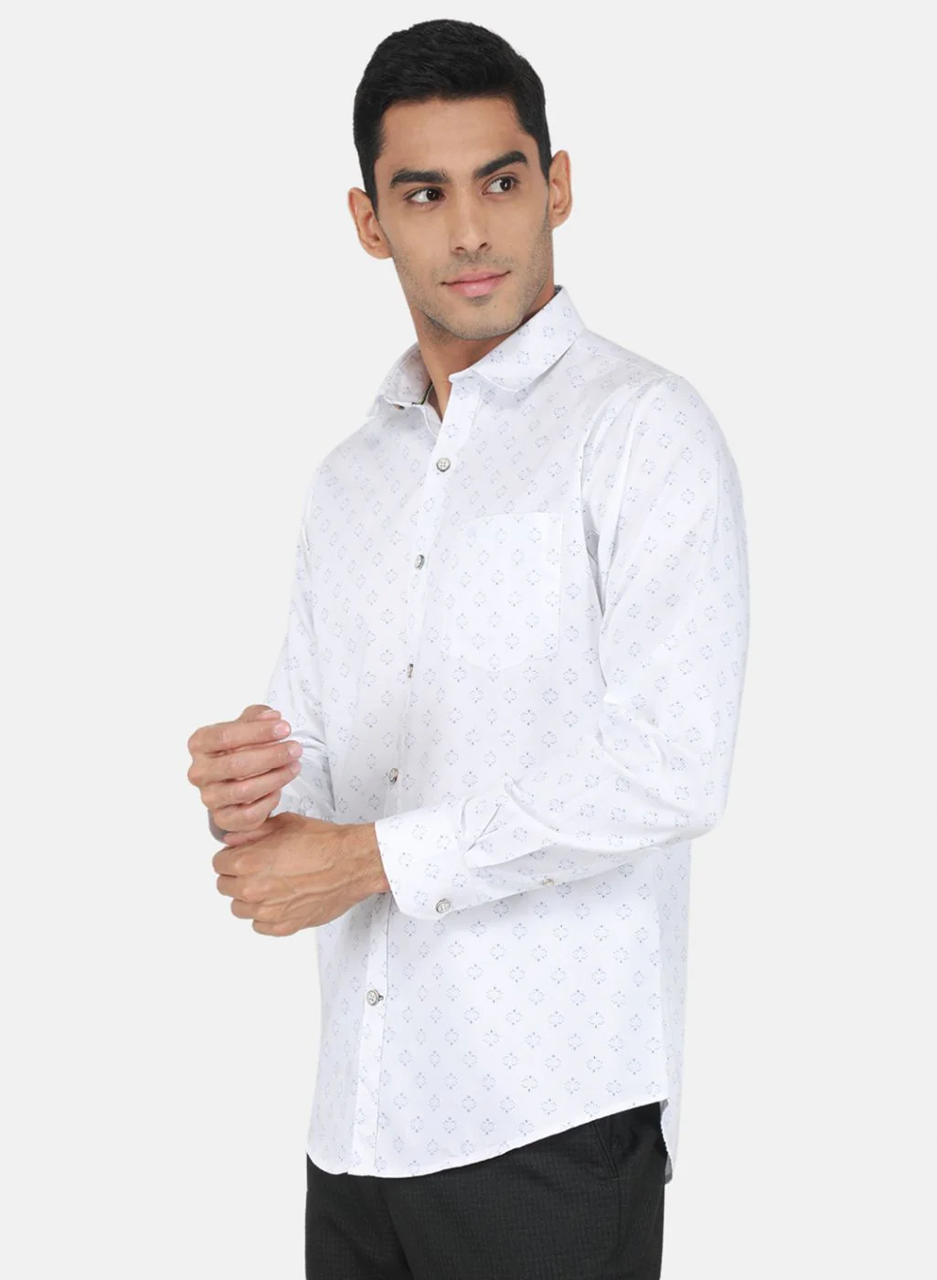 Men Blue Printed Shirt - Image 2