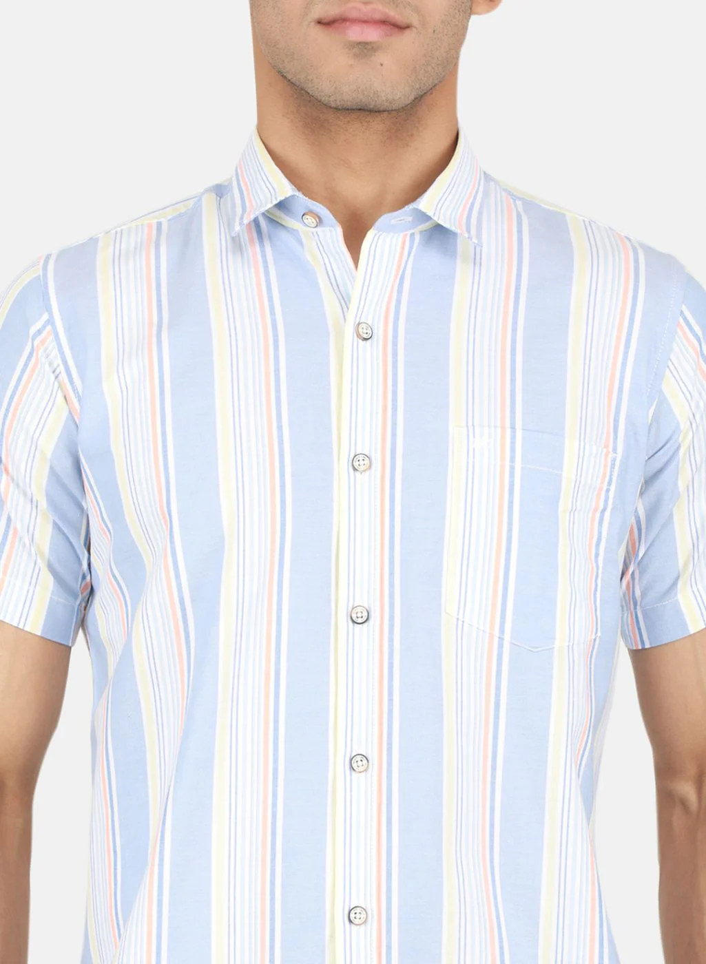 Men Blue Printed Shirt - Image 5