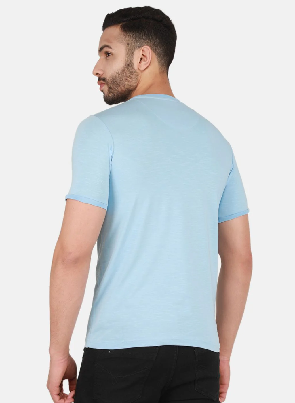 Men Blue Printed T-Shirt - Image 3