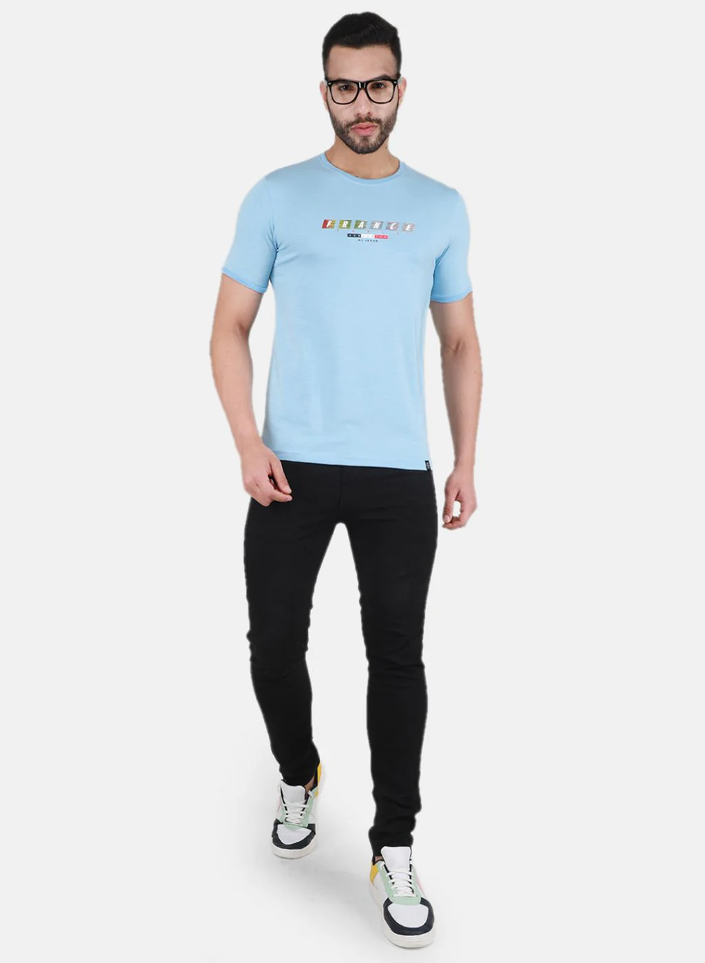 Men Blue Printed T-Shirt - Image 4