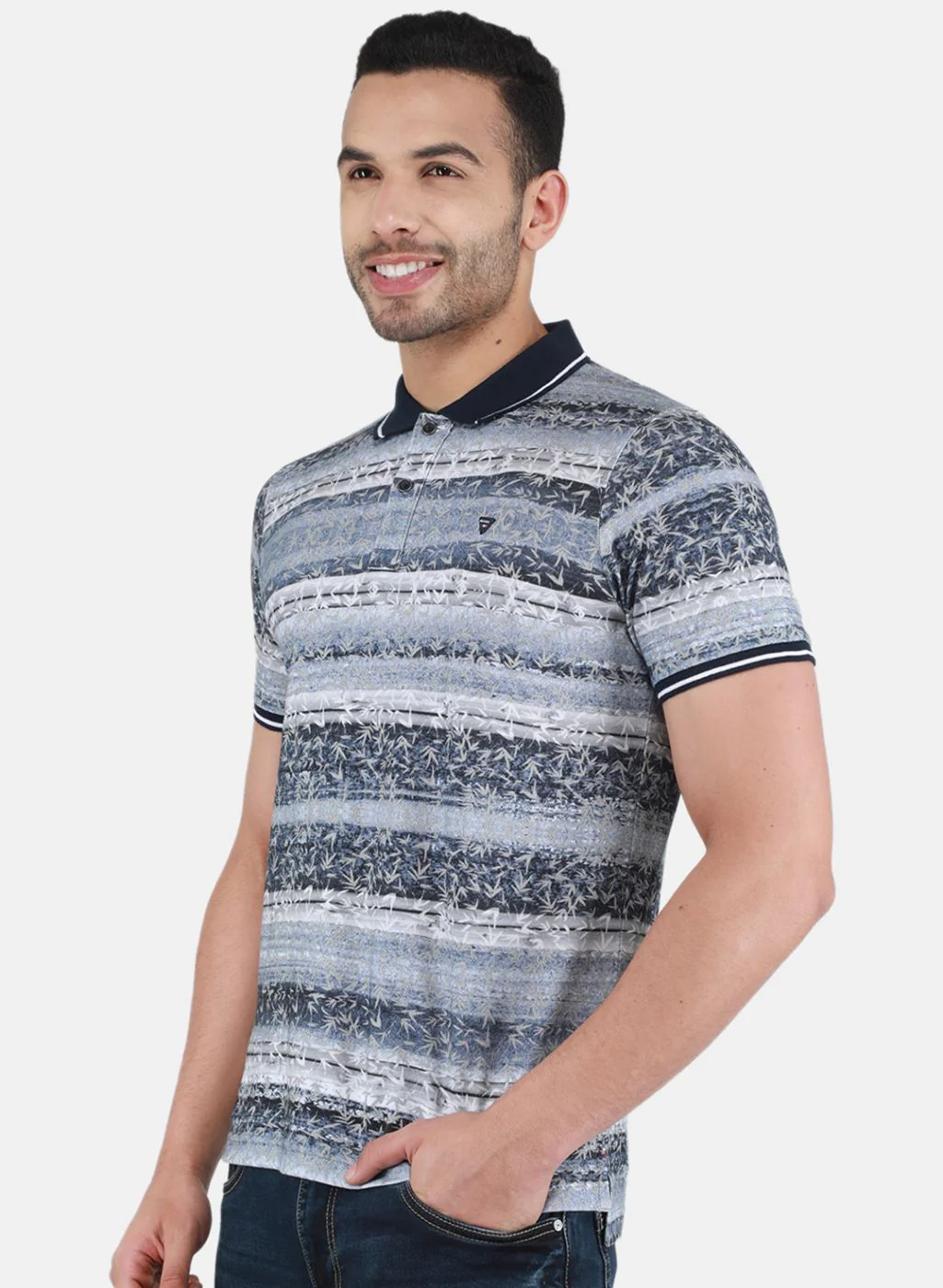 Men Blue Printed T-Shirt - Image 2
