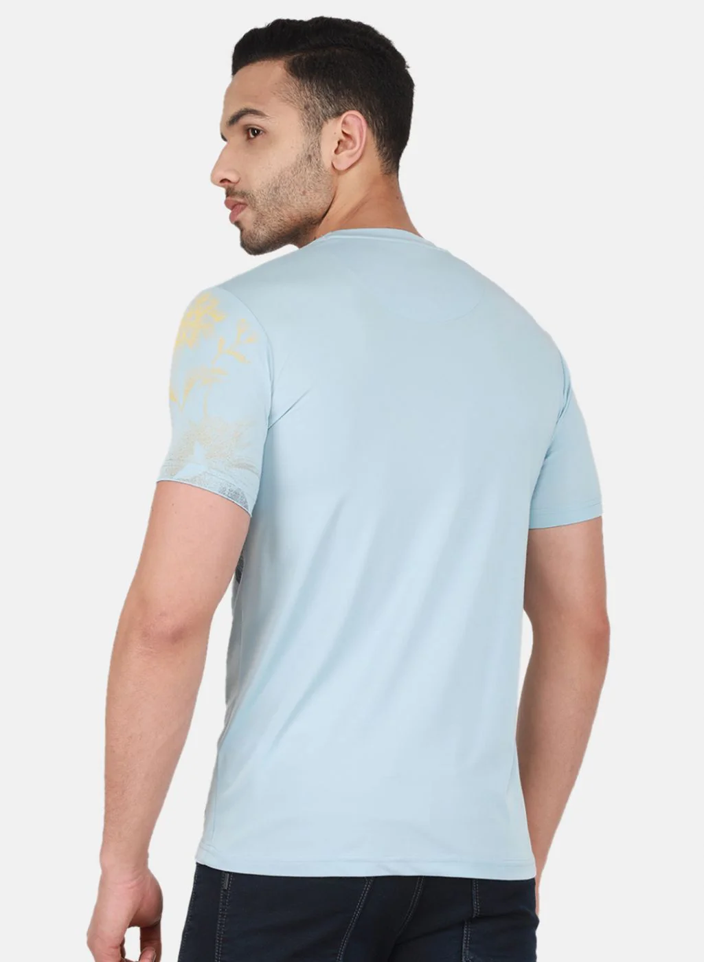 Men Blue Printed T-Shirt - Image 3