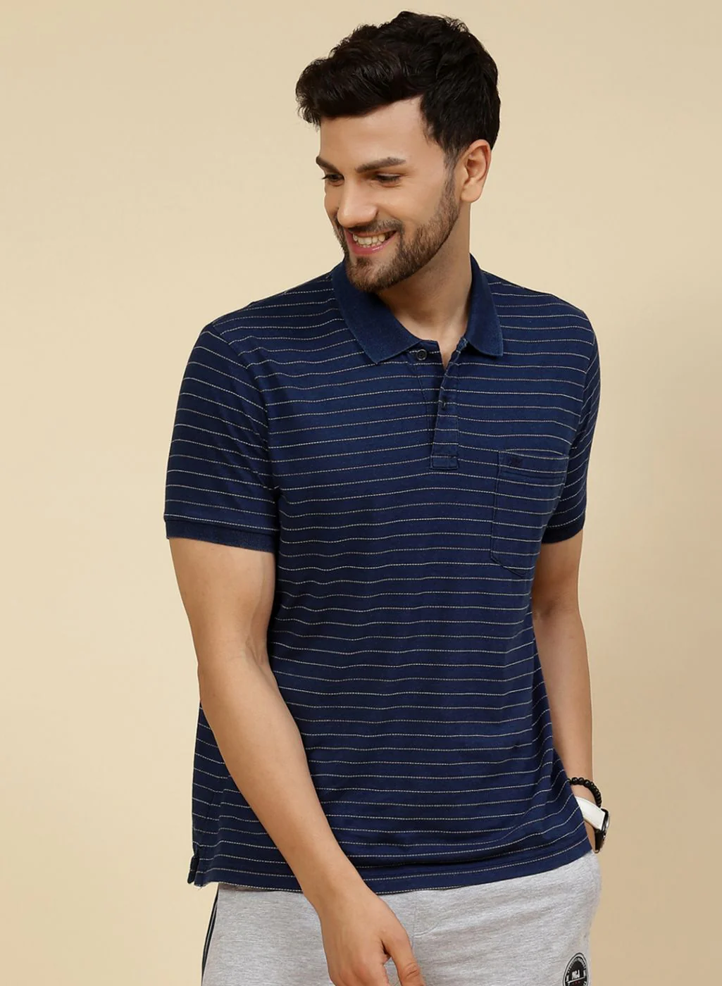 Men Blue Printed T-Shirt - Image 2