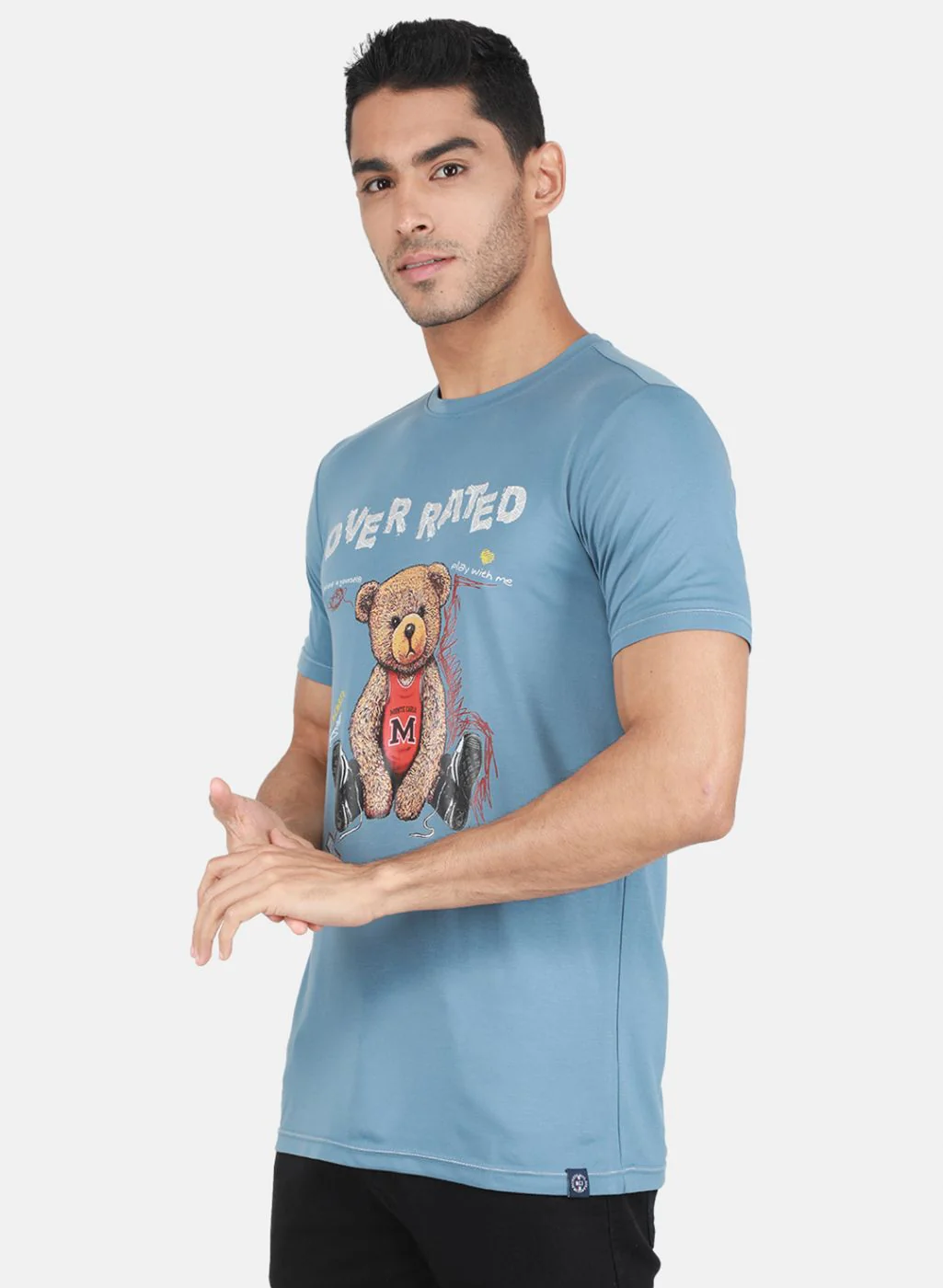 Men Blue Printed T-Shirt - Image 2