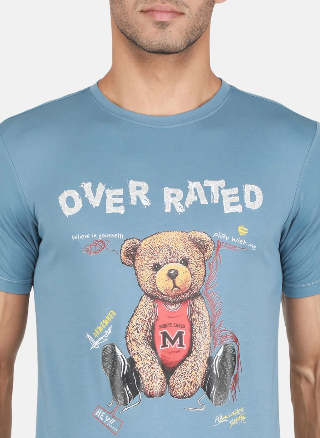 Men Blue Printed T-Shirt - Image 5