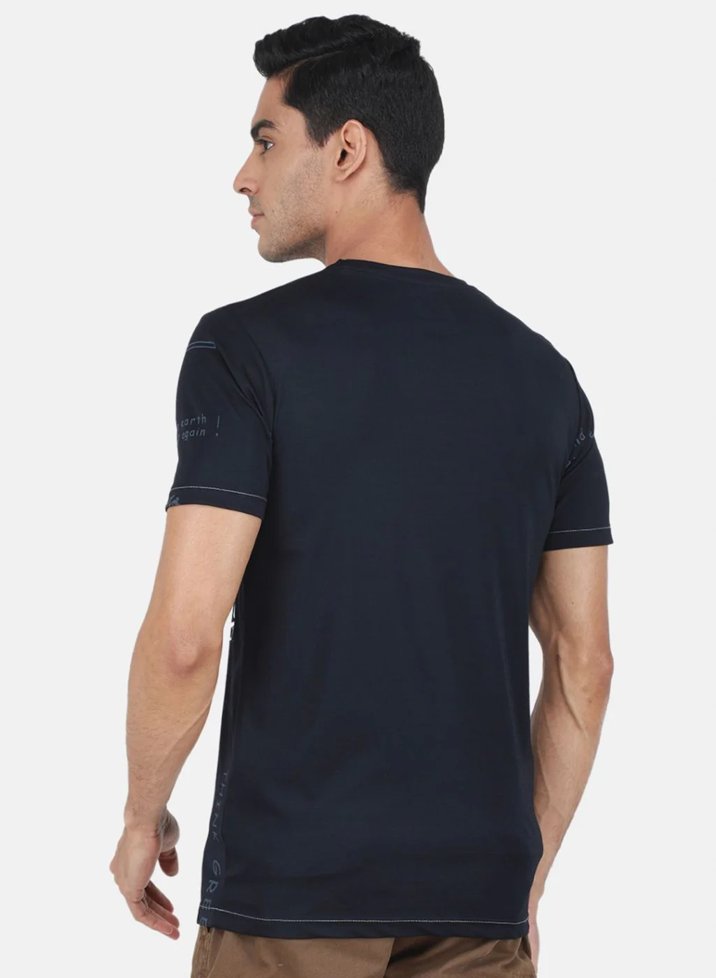 Men Blue Printed T-Shirt - Image 3