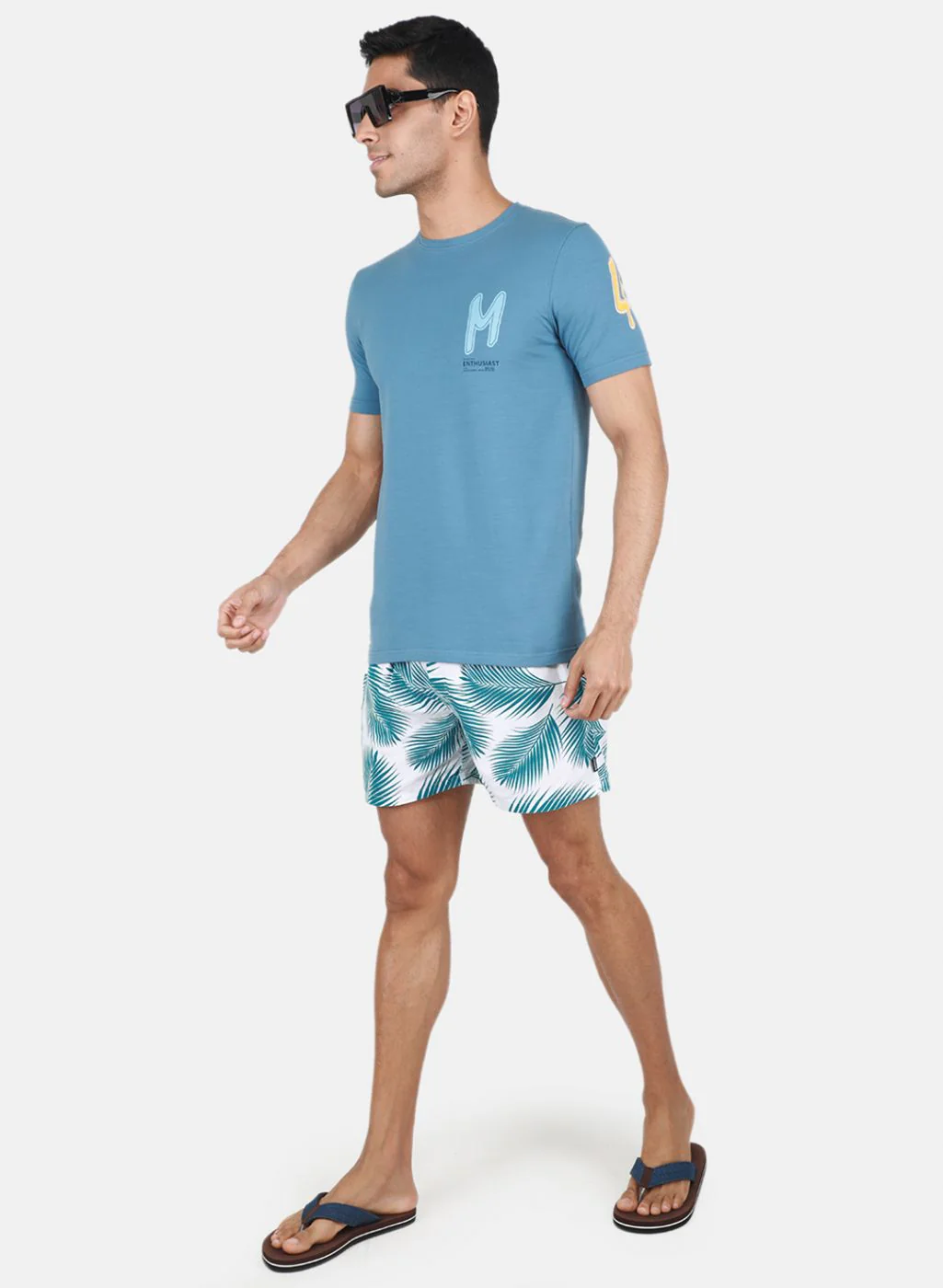 Men Blue Printed T-Shirt - Image 4