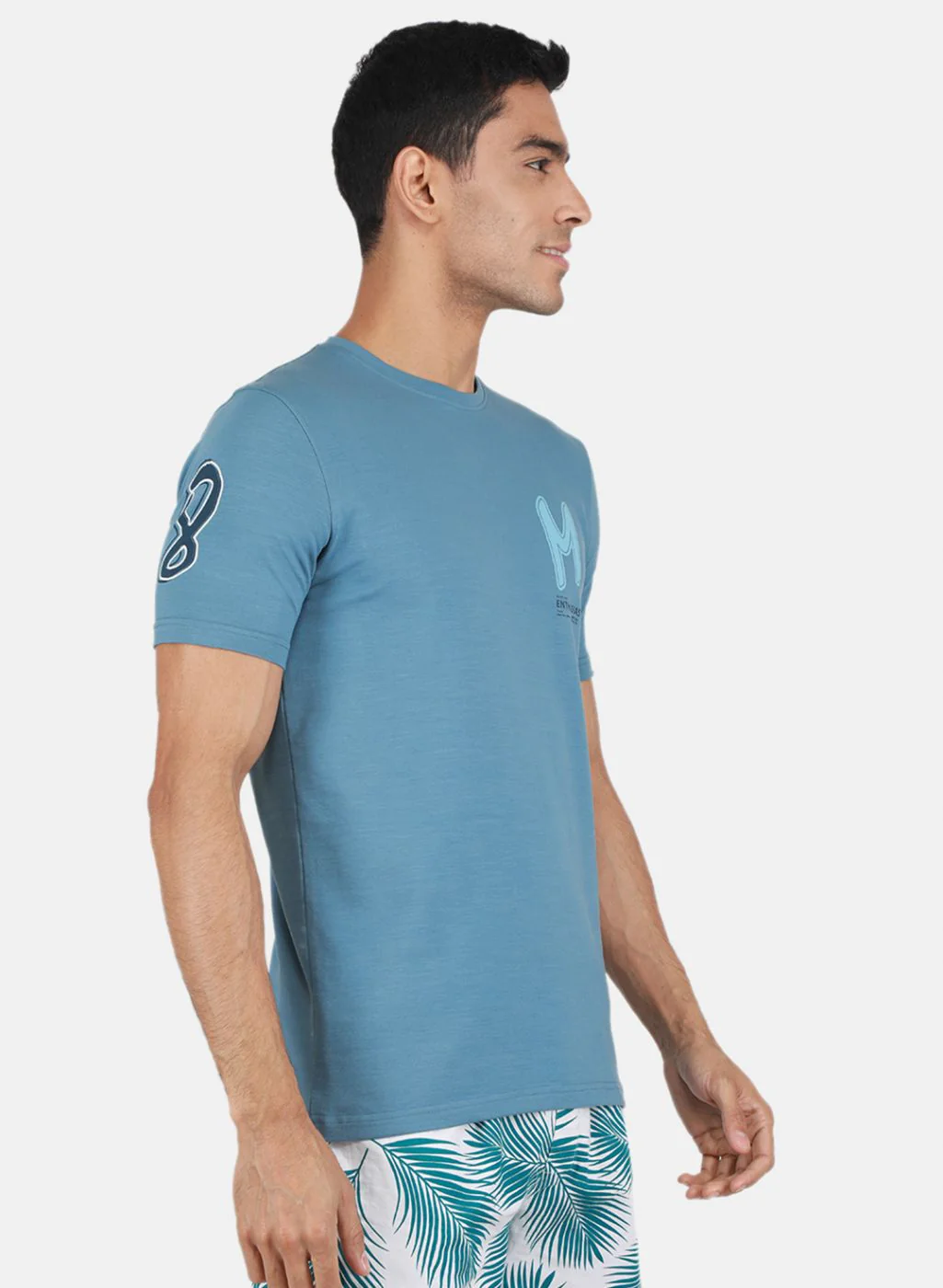 Men Blue Printed T-Shirt - Image 6