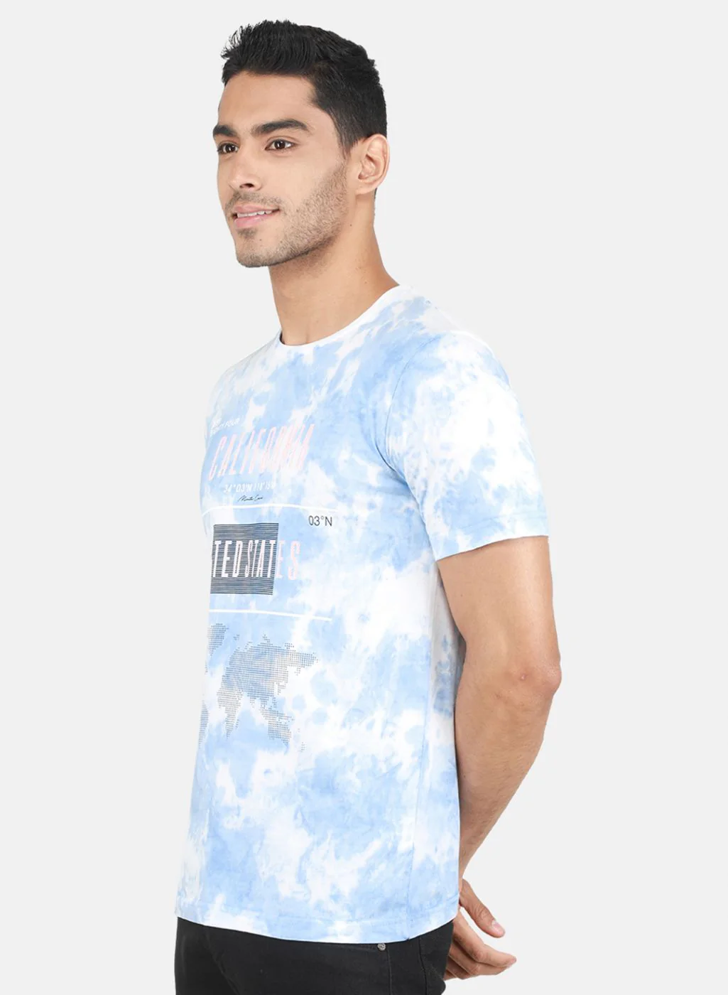 Men Blue Printed T-Shirt - Image 2