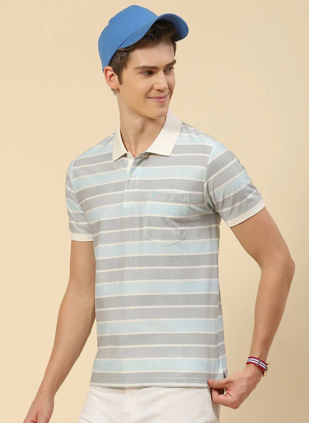 Men Blue Printed T-Shirt - Image 2