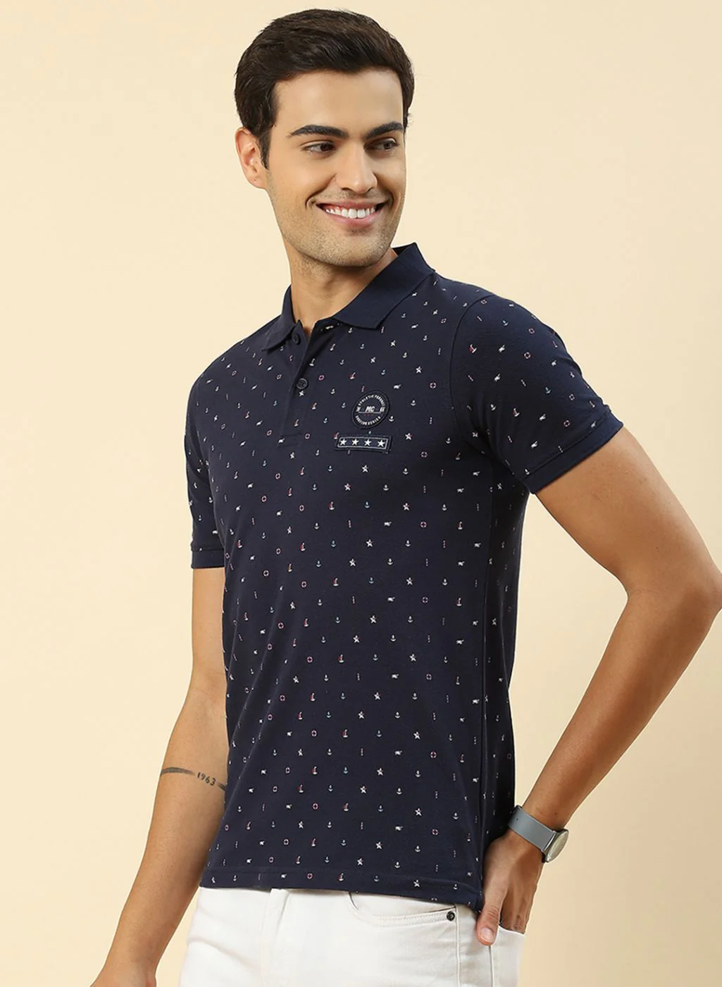 Men Blue Printed T-Shirt - Image 3