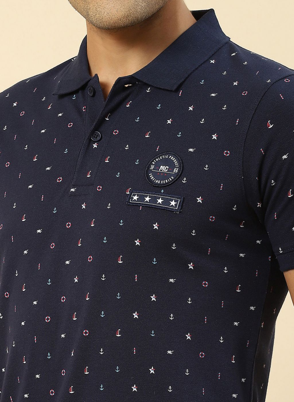 Men Blue Printed T-Shirt - Image 6