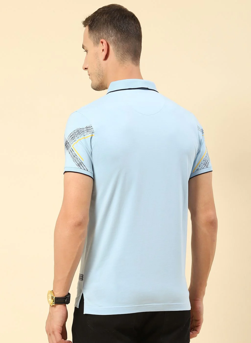 Men Blue Printed T-Shirt - Image 4