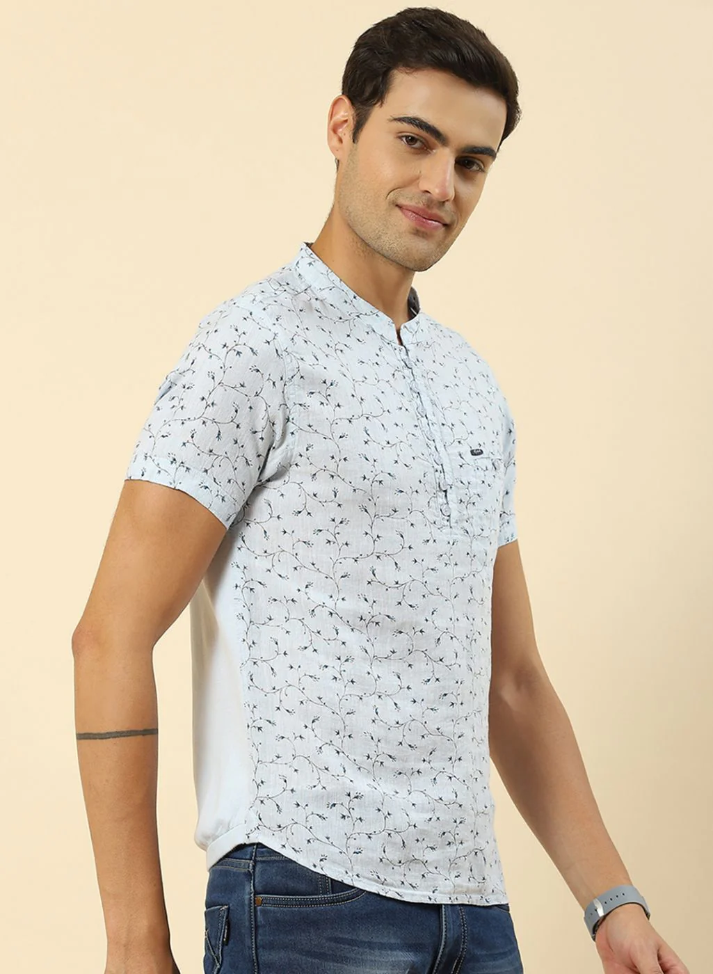 Men Blue Printed T-Shirt - Image 4