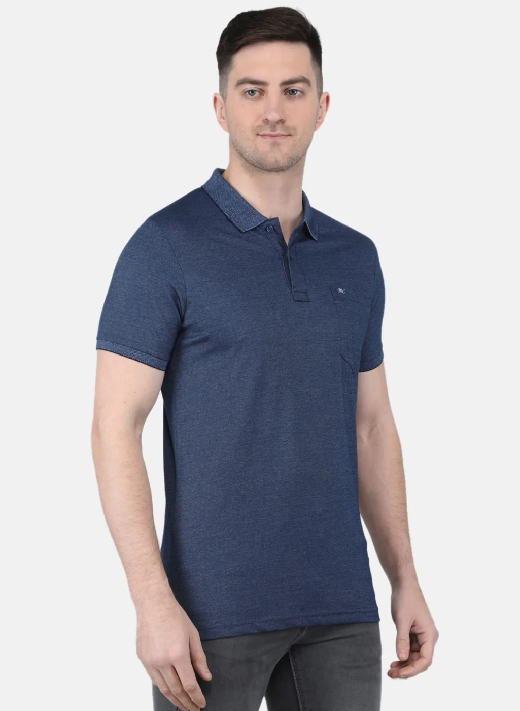 Men Blue Solid T-Shirt - Image 6
