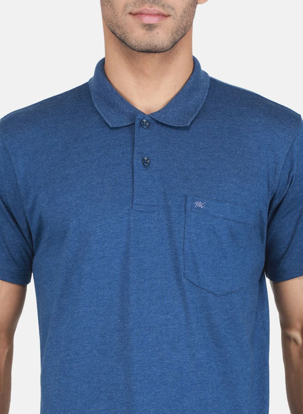 Men Blue Solid T-Shirt - Image 4