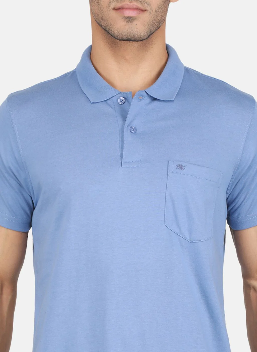 Men Blue Solid T-Shirt - Image 5