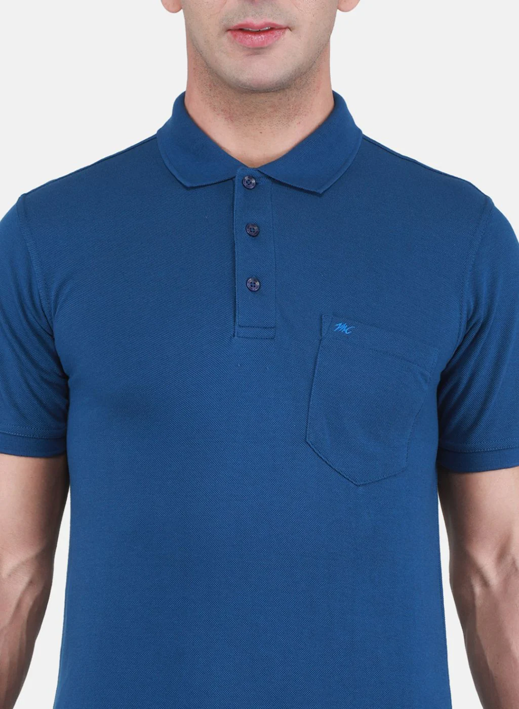Men Blue Solid T-Shirt - Image 5