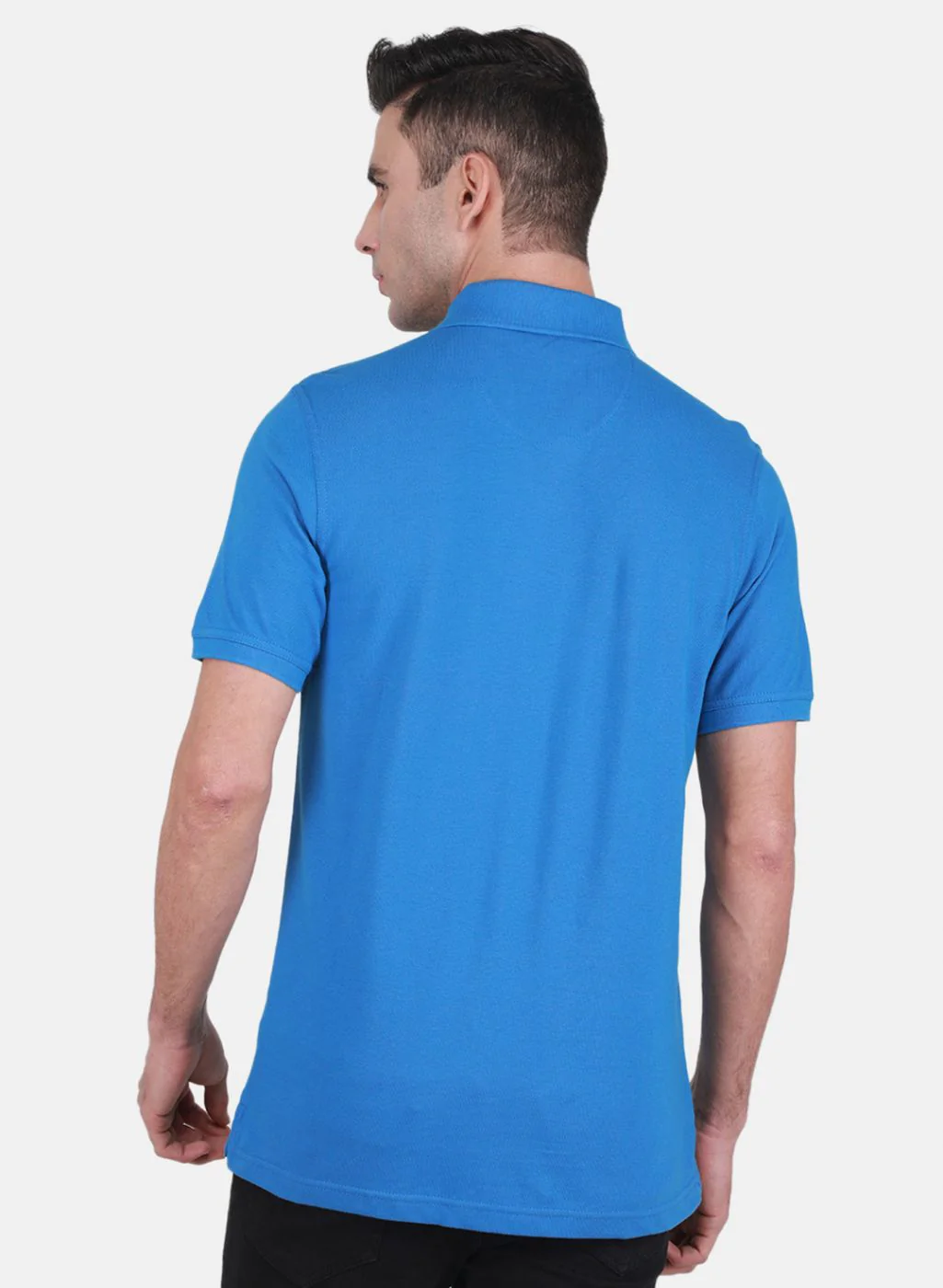 Men Blue Solid T-Shirt - Image 3