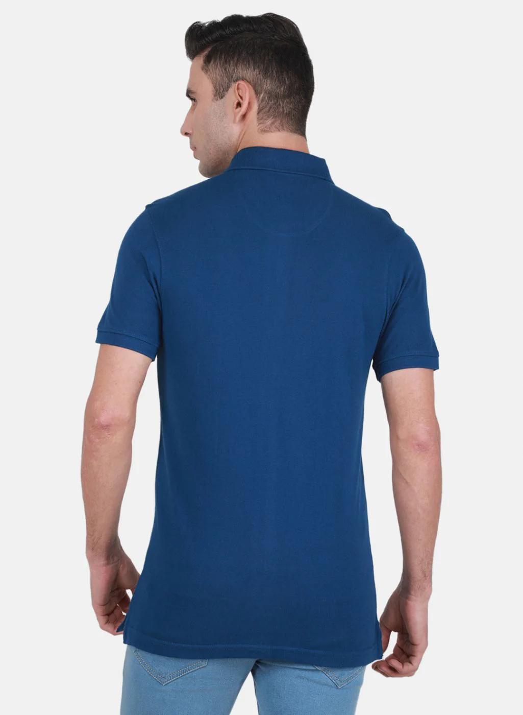 Men Blue Solid T-Shirt - Image 3