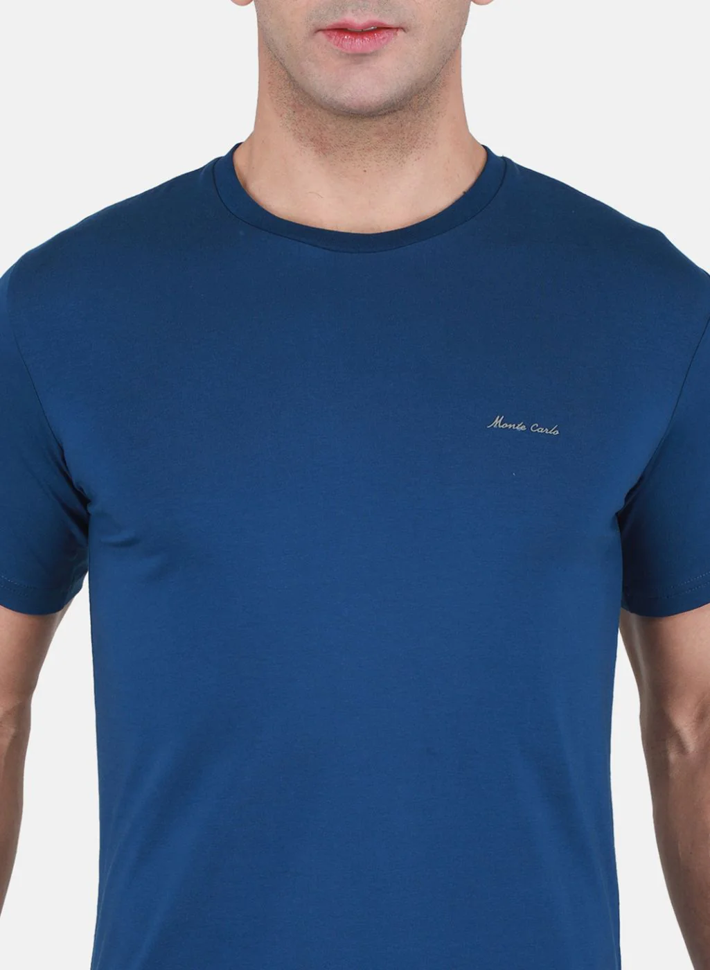 Men Blue Solid T-Shirt - Image 5