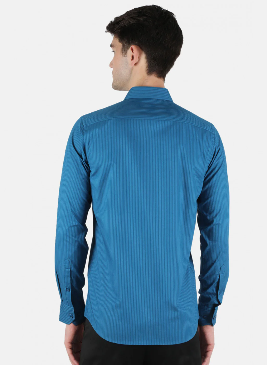 Men Blue Stripe Shirt - Image 3
