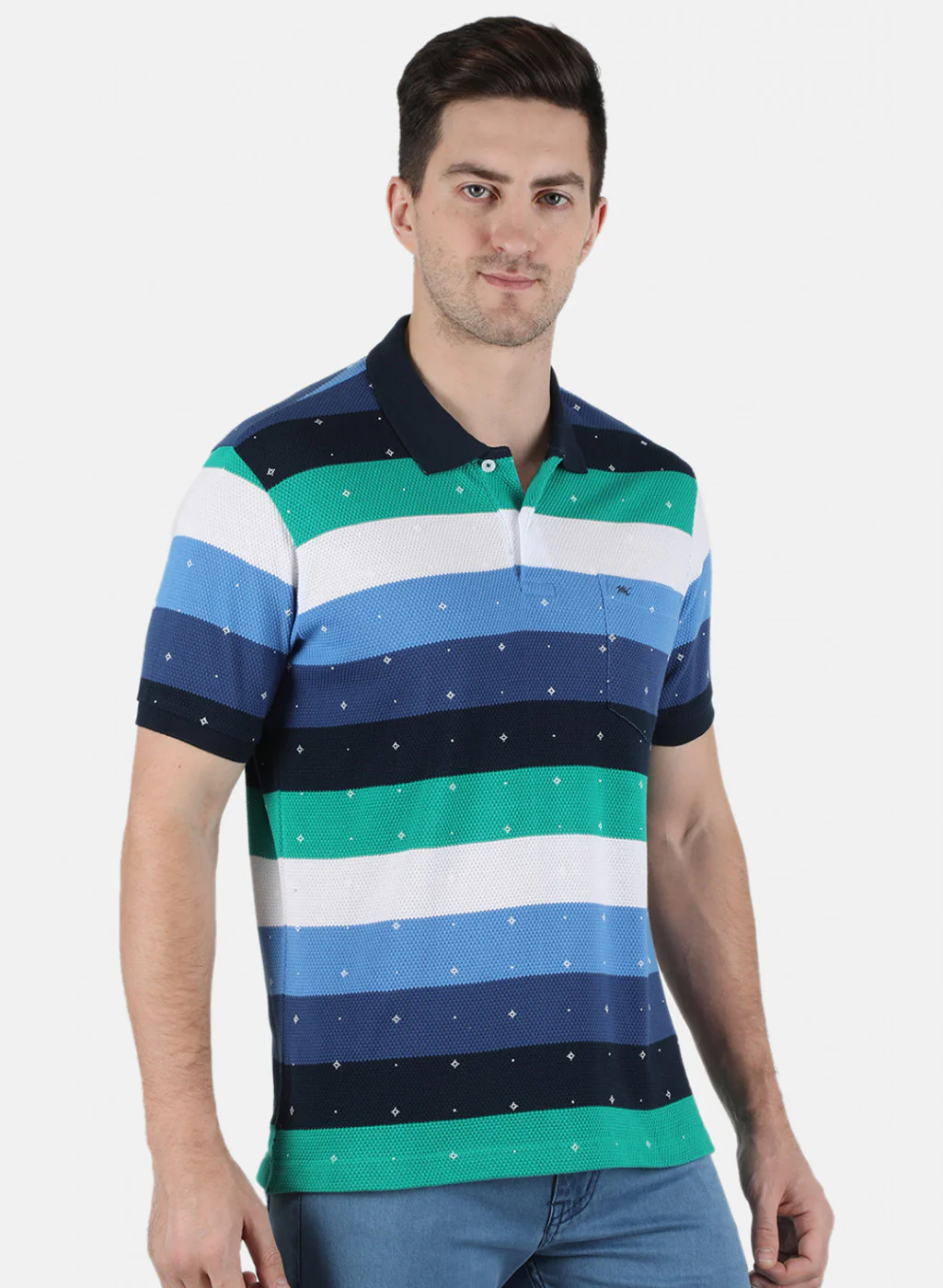 Men Blue Stripe T-Shirt - Image 5