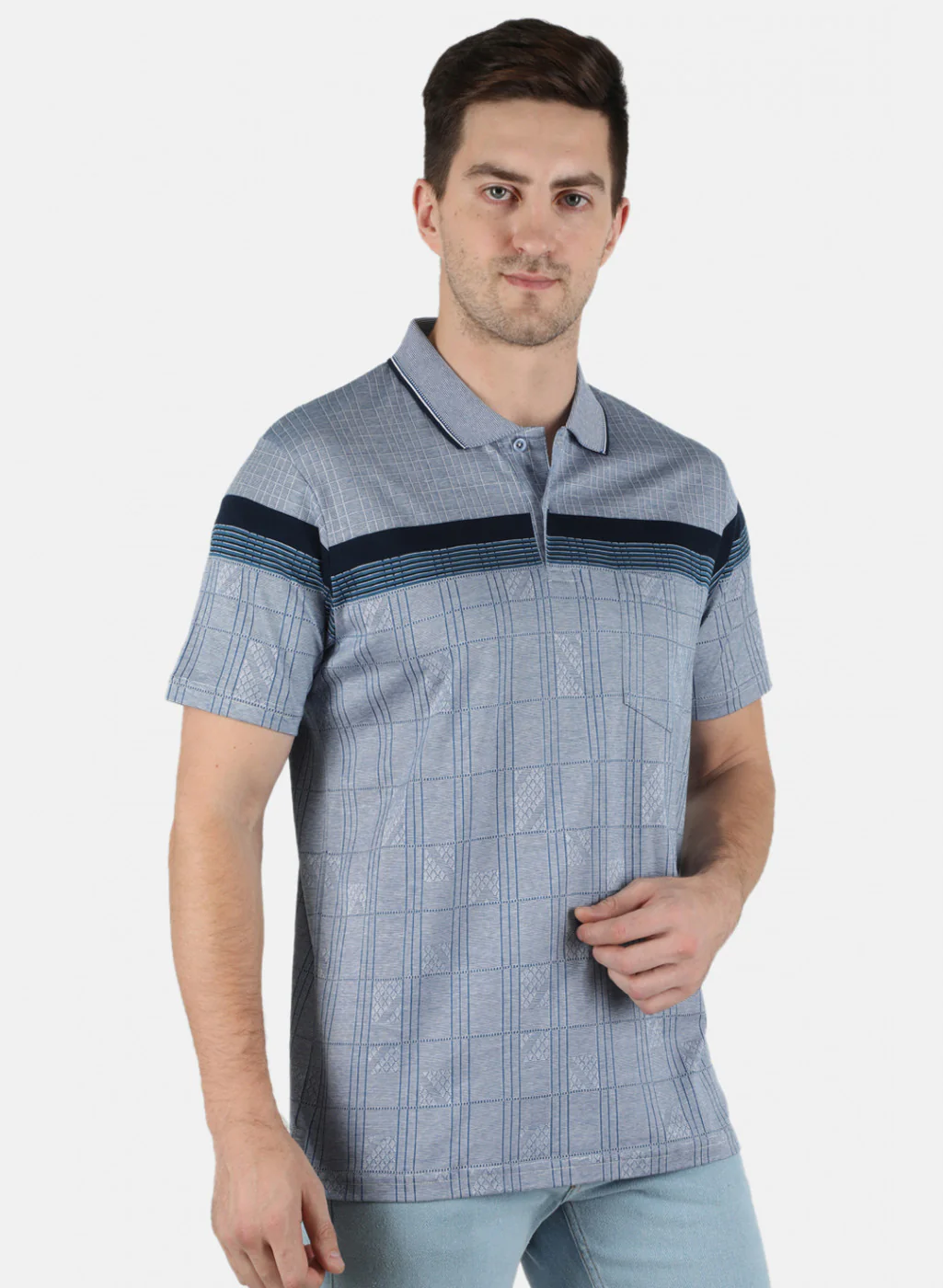 Men Blue Stripe T-Shirt - Image 5