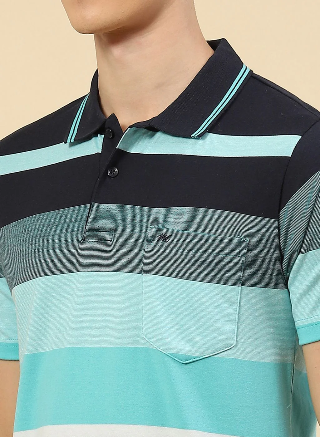 Men Blue Stripe T-Shirt - Image 6