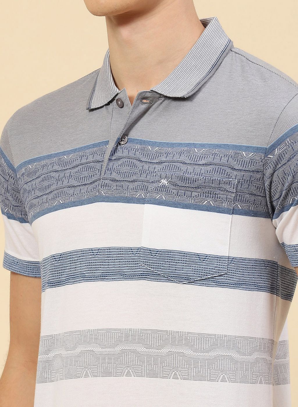 Men Blue Stripe T-Shirt - Image 6