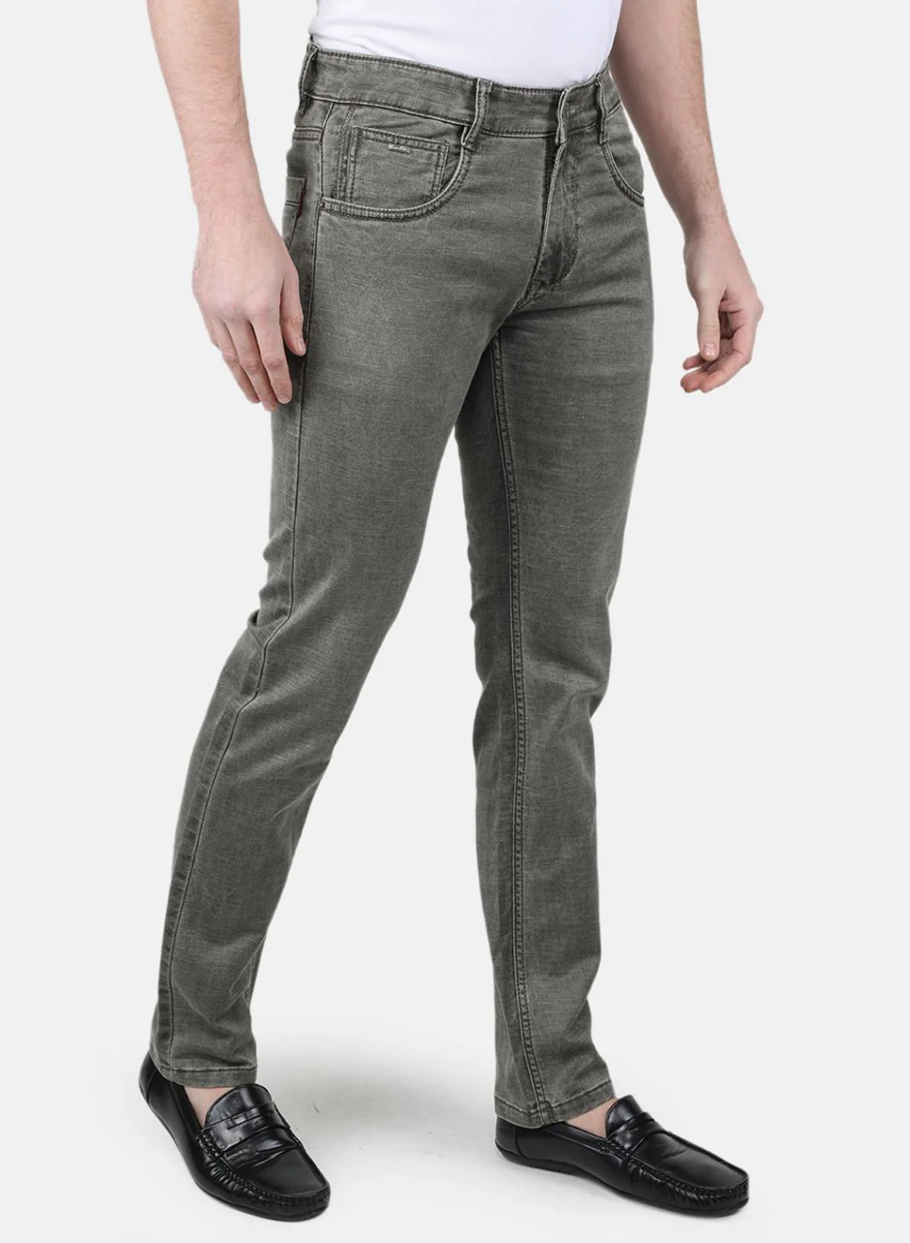 Men Brown NArrow Fit Denim - Image 6