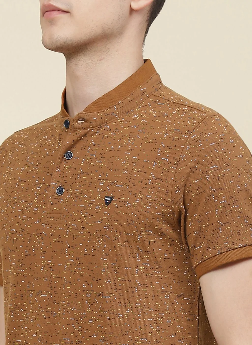 Men Brown Printed T-Shirt - Image 6