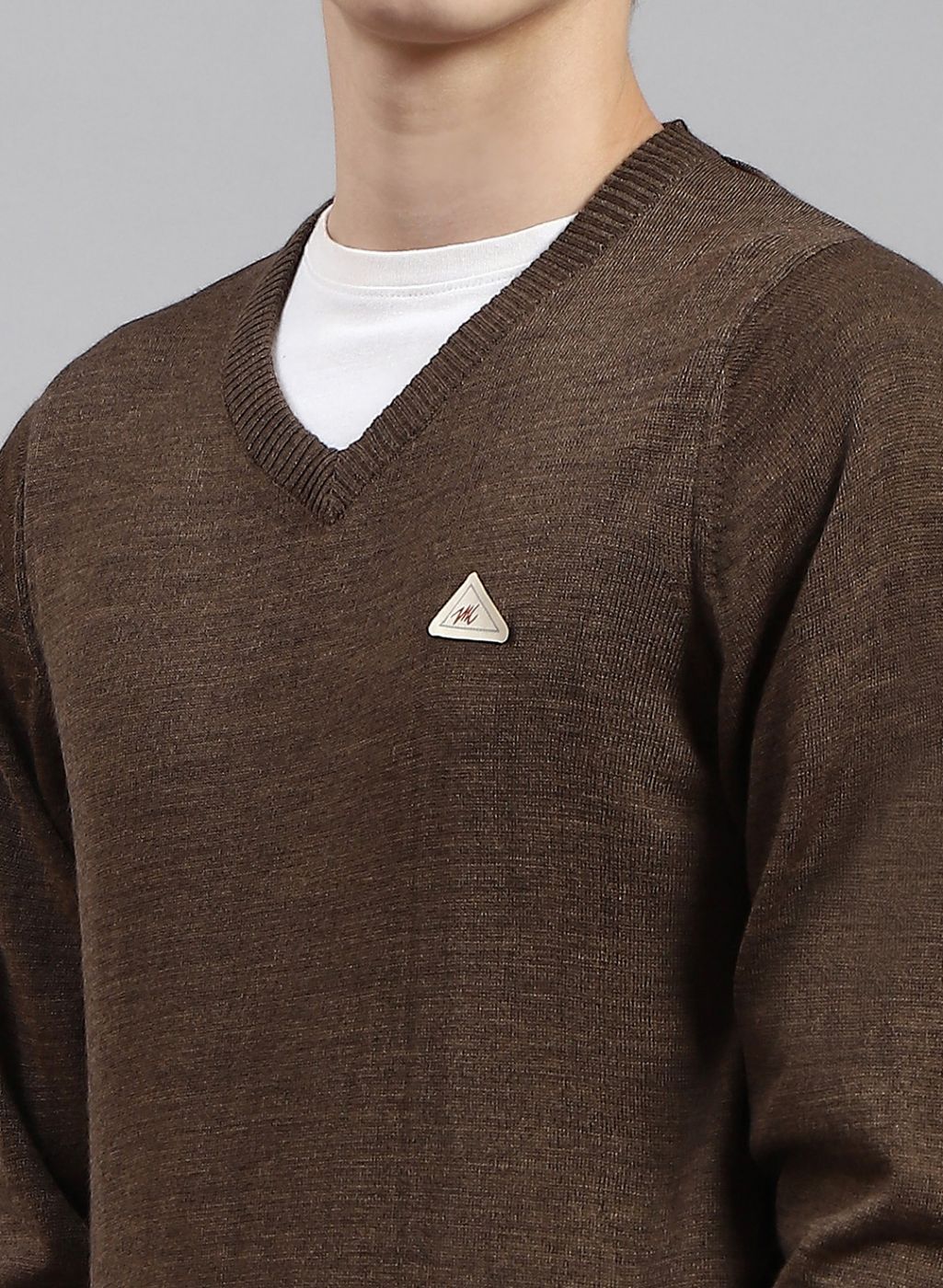 Men Brown Solid Wool blend Pullover - Image 6