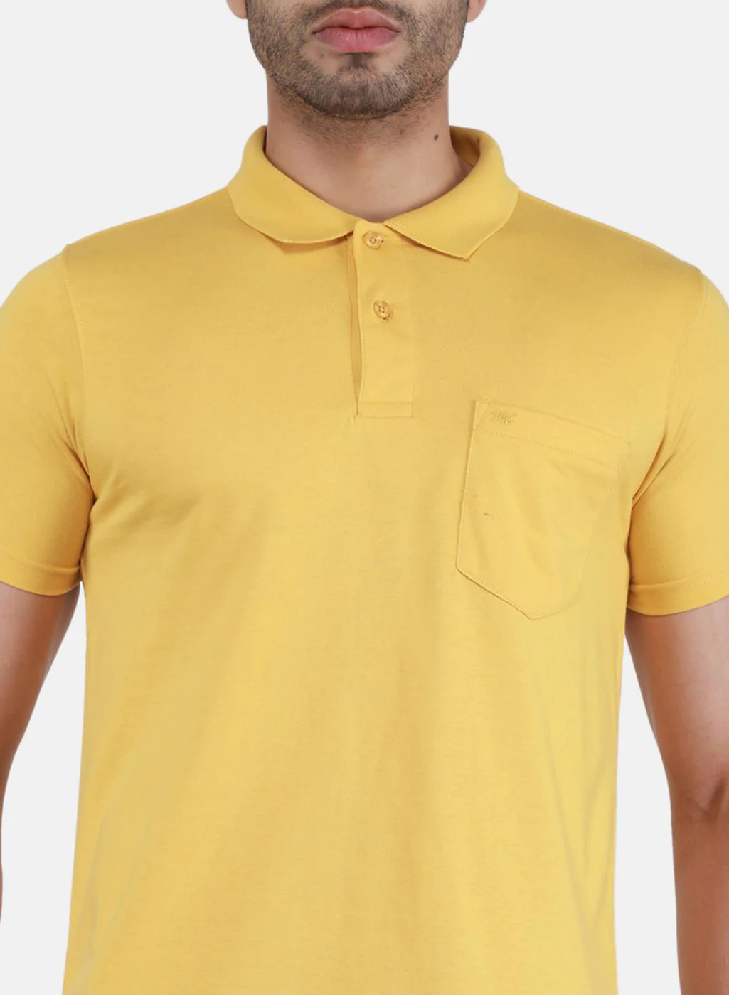 Men Gold Solid T-Shirt - Image 5