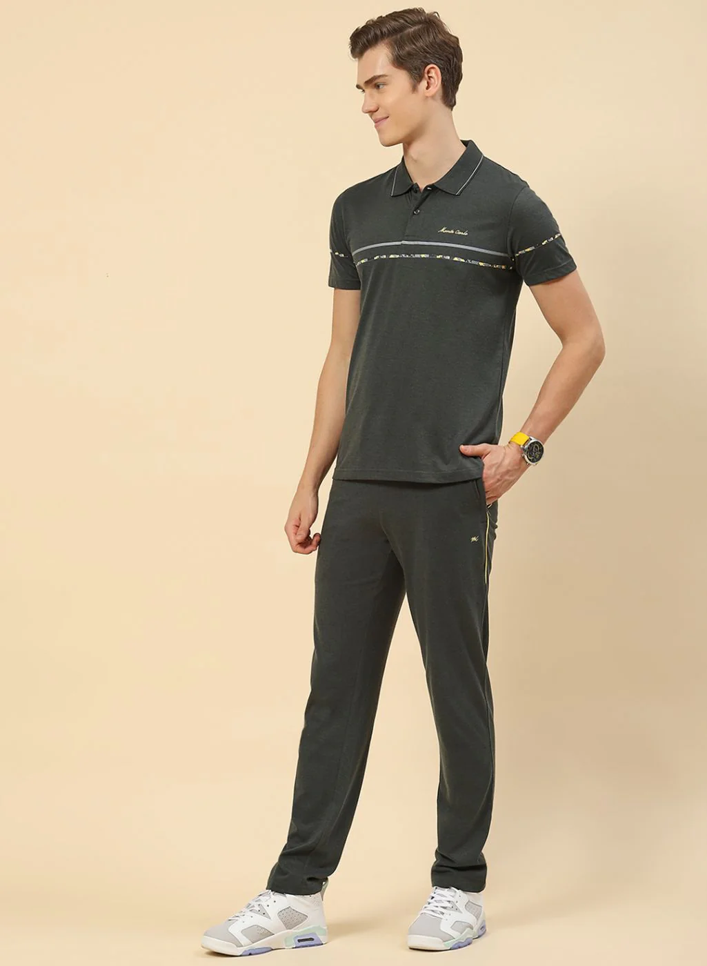 Men Green Printed Lower Set - Image 2