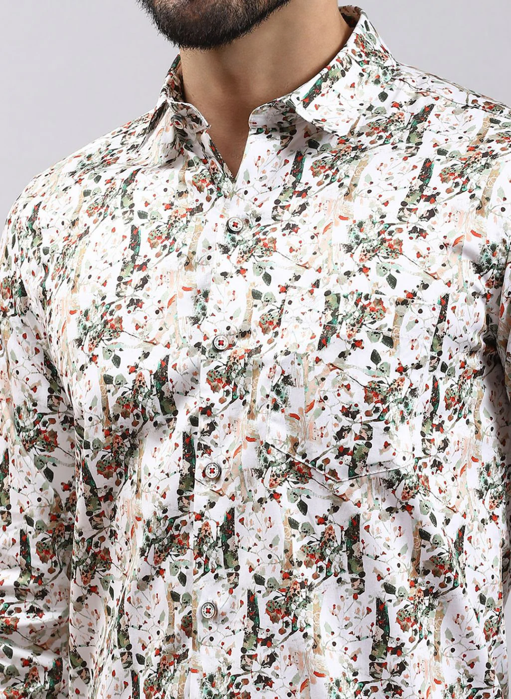 Men Green Printed Pure Cotton Shirt - Image 6