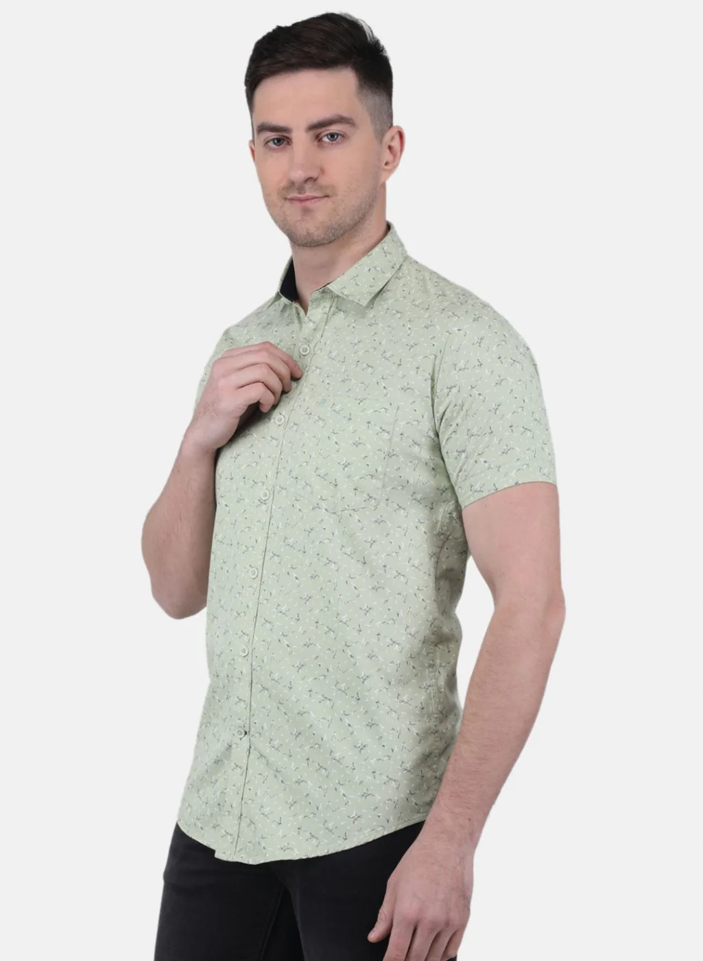 Men Green Printed Shirt - Image 2