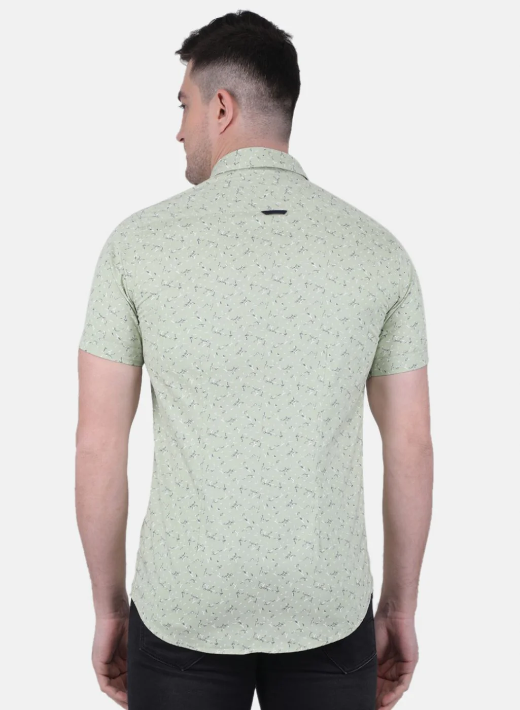 Men Green Printed Shirt - Image 3