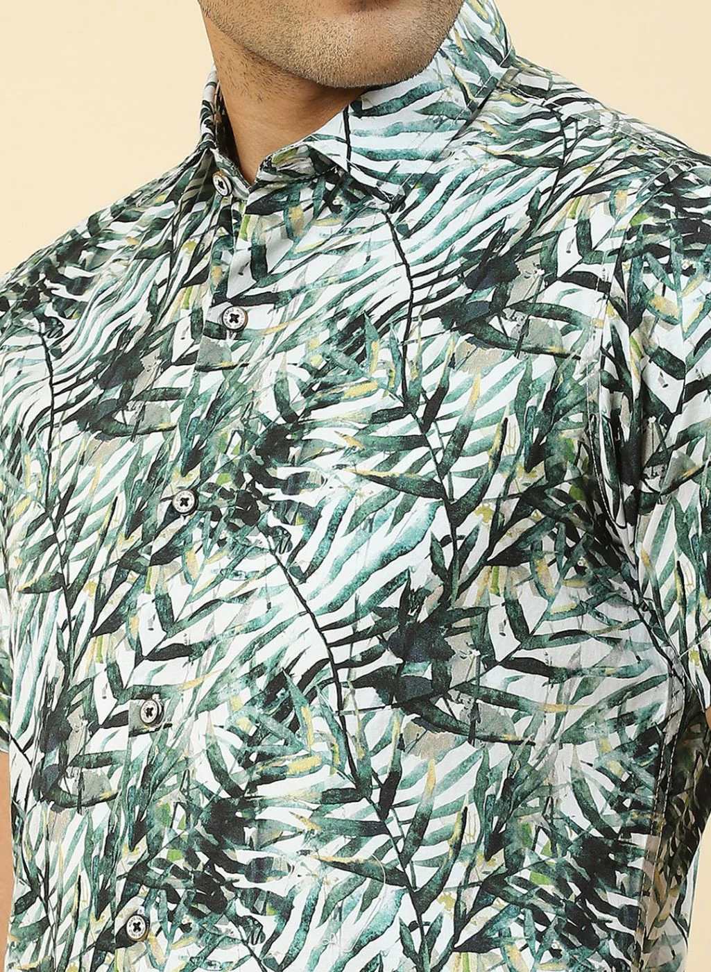 Men Green Printed Shirt - Image 6
