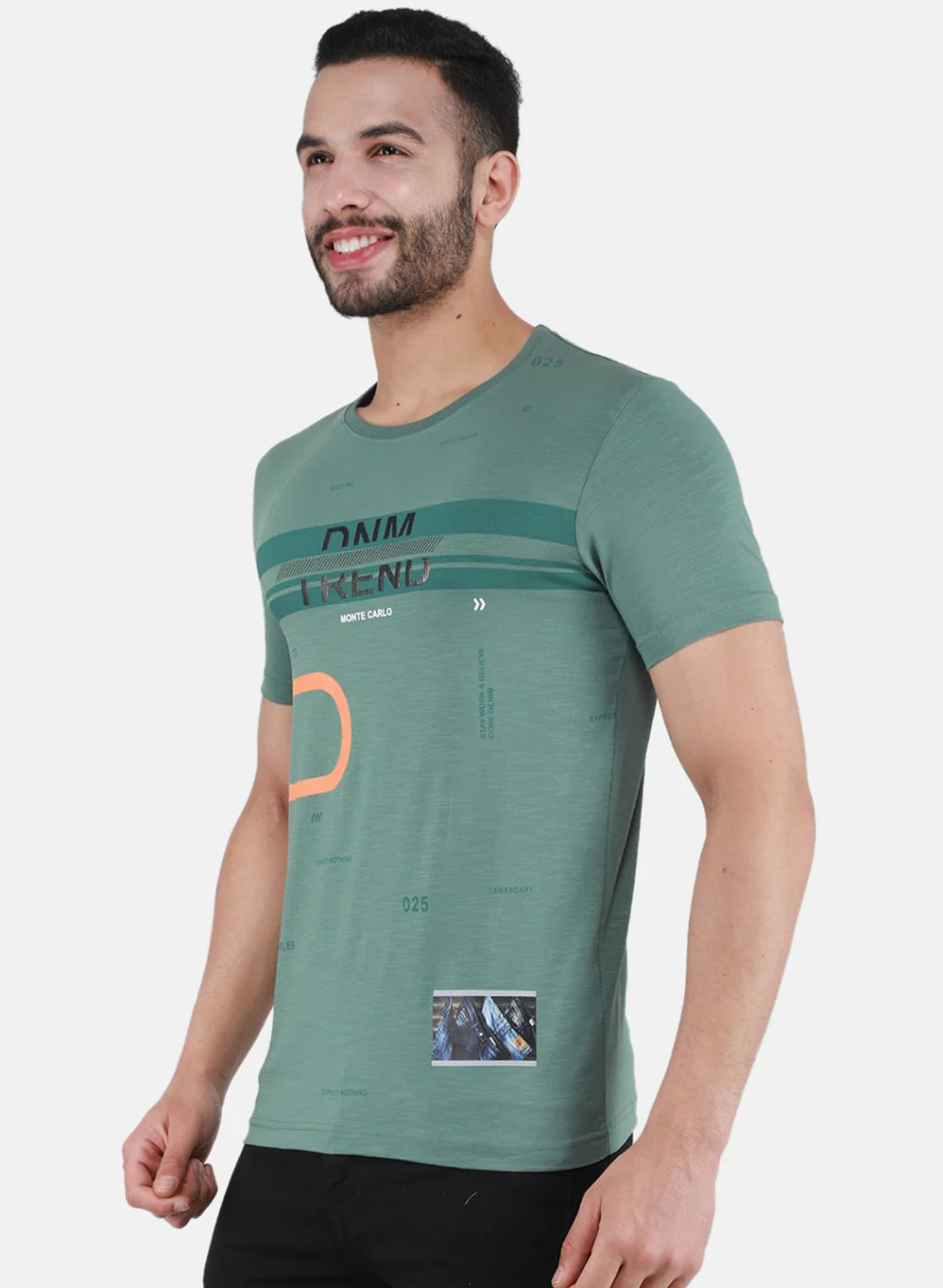 Men Green Printed T-Shirt - Image 2