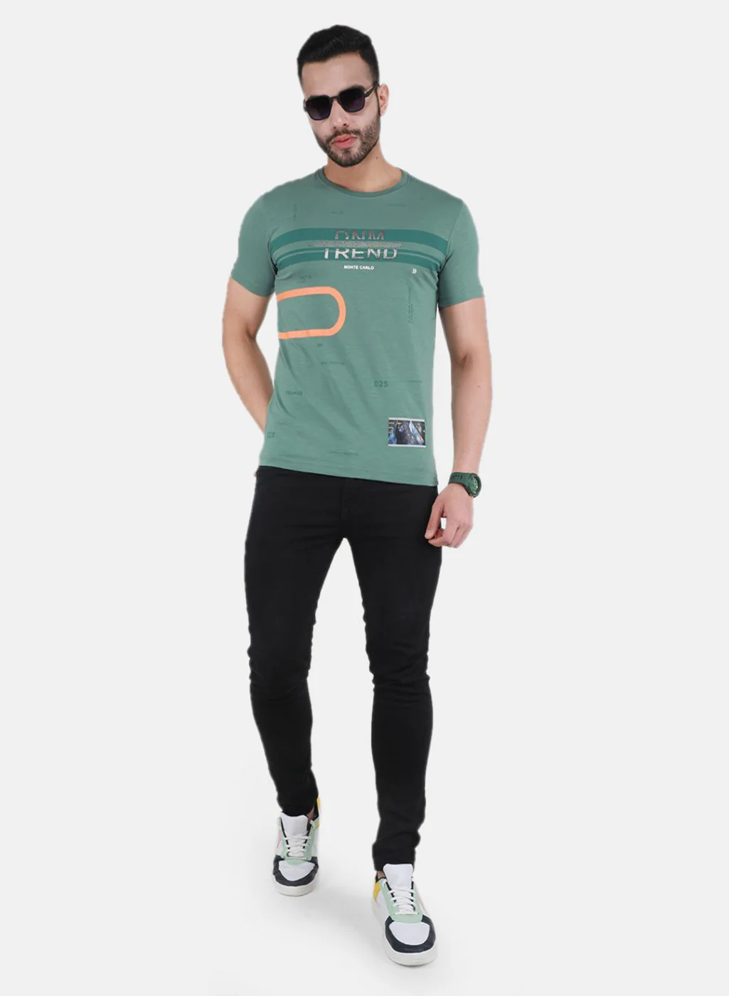 Men Green Printed T-Shirt - Image 4