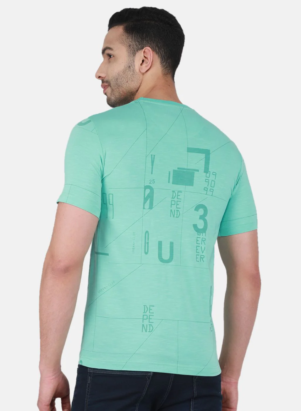 Men Green Printed T-Shirt - Image 3