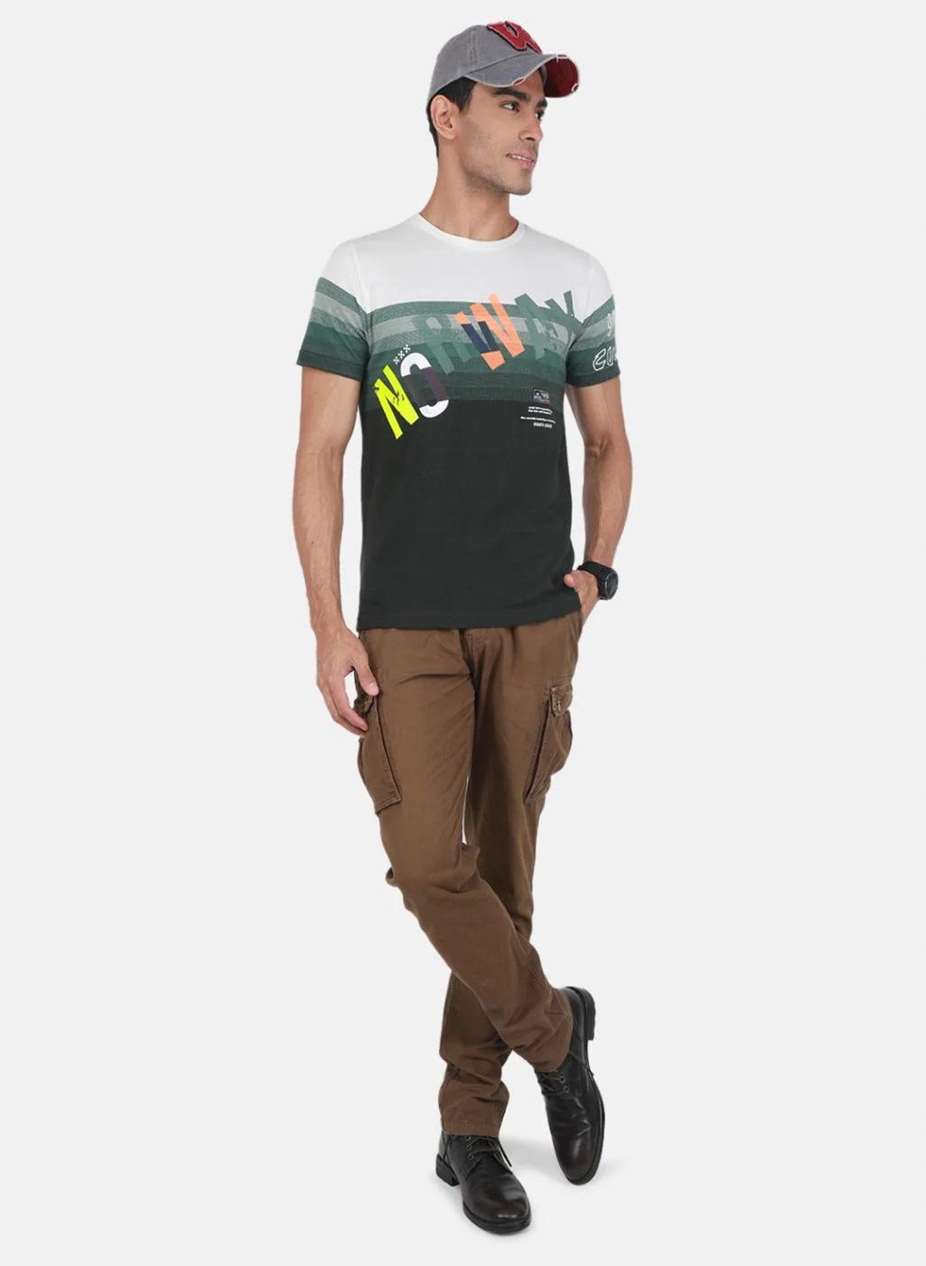 Men Green Printed T-Shirt - Image 4