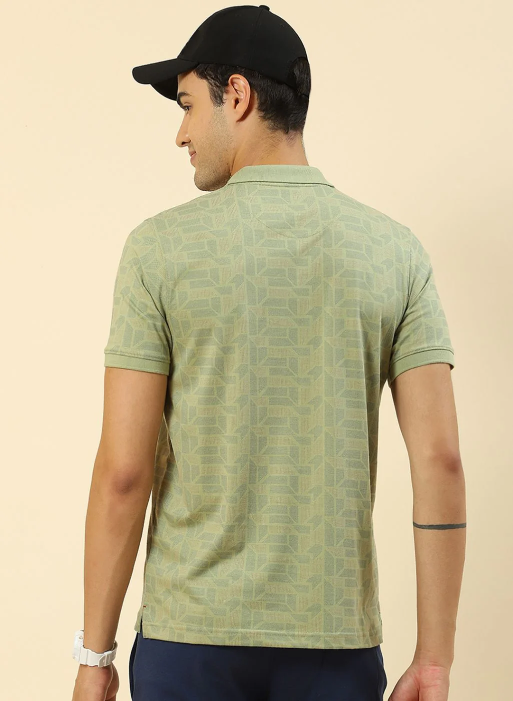 Men Green Printed T-Shirt - Image 4