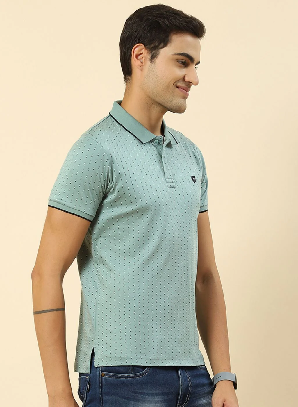 Men Green Printed T-Shirt - Image 3
